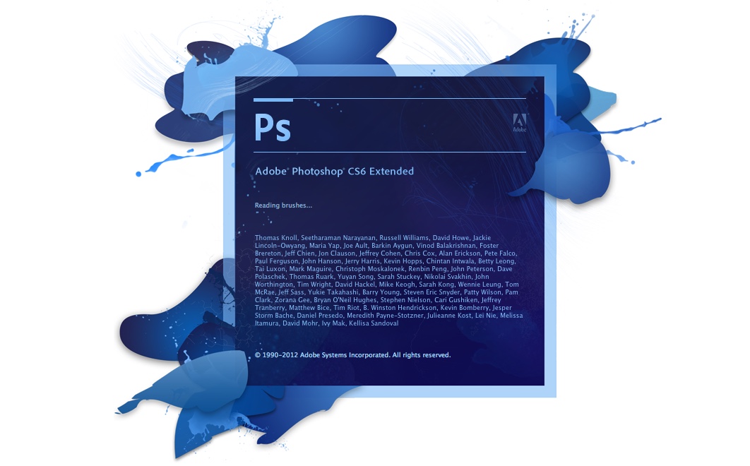 Adobe Photoshop CS6 Splash Image (2012)